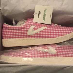 Pink gingham Tretorns